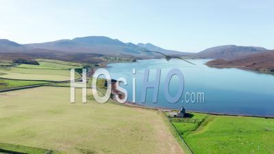 Aerial View Over Kyle Of Durness In Scotland - Video Drone Footage