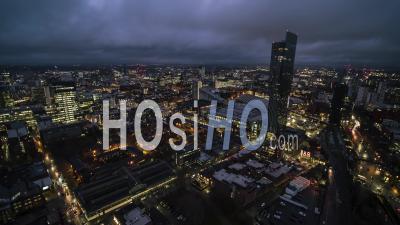 La Ville De Manchester De Nuit, Angleterre - Vidéo Drone