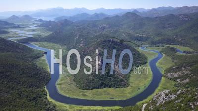 Montenegro Skadar Lake Horse Shoe. Aerial Footage - Video Drone Footage