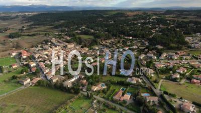 Malves-En-Minervois, Village Among Vineyard And Pine Forest - Video Drone Footage