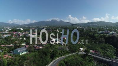Soufriere Volcano Form The City Of Basse-Terre, Guadeloupe - Video Drone Footage