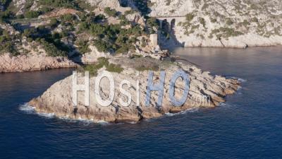 Erevine Islet On The Blue Coast Near Marseille - Video Drone Footage