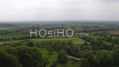 Video Drone Footage Of A Children Above The Bocage Normandy, Le Billot, Calvados, Normandy, France