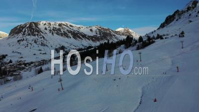 Ski Station, Chinaillon Village - Grand Bornand - Alpes - Video Drone Footage