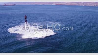 2019 - Aerial Video Of A Man Flyboarding In The Red Sea Near Aqaba, Jordan - Video Drone Footage
