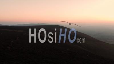 Winter Sunset Over Scenic Hills - Video Drone Footage