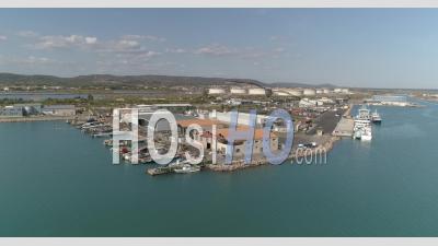 An Industrial Harbour In Frontignan, Filmed By Drone In Summer