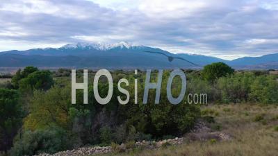 Mount Canigou From Millas - Video Drone Footage