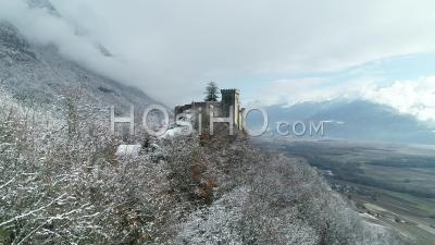 Castle Of Miolans View By Drone