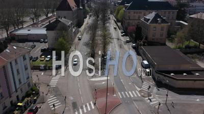 Empty City Of Metz During Lockdown Due To Covid-19 - Empty Street - Video Drone Footage