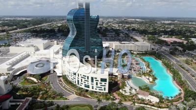 Seminole Hard Rock Guitar Hotel And Casino - Hollywood, Florida - Video Drone Footage