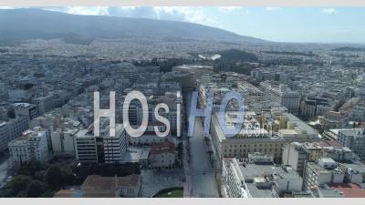 Center Of Athens Greece Covid-19 - Drone Footage