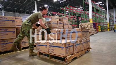 2020 - Surgical Masks And Gowns And Other Protective Medical Supplies Are Delivered By The National Guard To Affected Sites During Covid-19 Coronavirus Outbreak Epidemic.