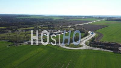 Empty Highway A29 Near City Of Amiens During Lockdown Due To Covid-19 - Video Drone Footage