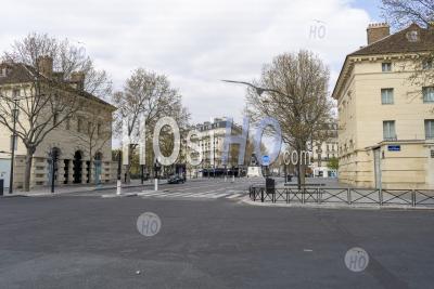 Deserted Square During The Lockdown In Paris