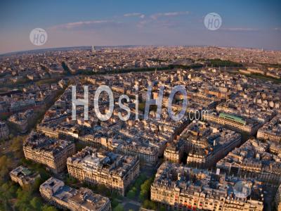Rooftops Of Paris And Deserted Avenues During The Quarantine Of Paris, Seen By Drone