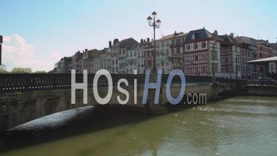 View On Riverside In The Center Of Bayonne And Les Halles During Covid-19 Lockdown, France