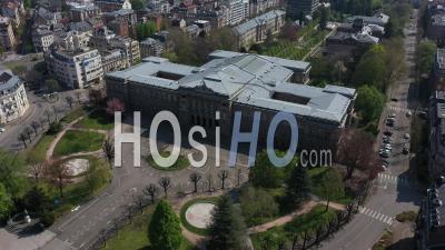 Empty City Of Strasbourg During Lockdown Due To Covid-19 - University Palace - Video Drone Footage