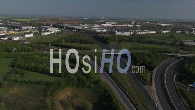 Aerial View Of The Ring Road Of Caen During Lockdown Due To Covid-19 - Video Drone Footage