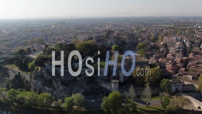 Avignon City In Confinement - Video Drone Footage