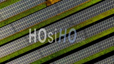 Solar Farm, Cambridgeshire, England, Drone Point Of View