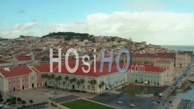 Lisbon, The Courthouse And Alfama District - Video Drone Footage