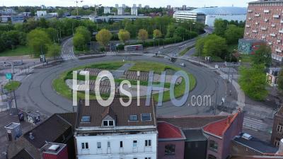 Empty City Of Lille On Labour Day During Lockdown Due To Covid-19 - Video Drone Footage