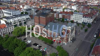 Empty Place Sebastopol Of Lille On Labour Day During Lockdown Due To Covid-19 - Video Drone Footage