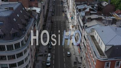 Empty City Of Lille On Labour Day During Lockdown Due To Covid-19 - Video Drone Footage