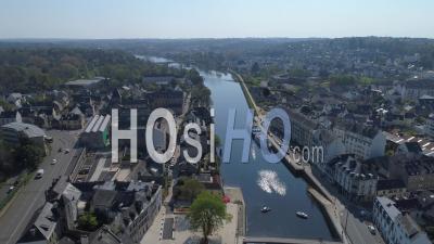 Quai Neuf Of Quimper At Day 25 Of Covid-19 Lockdown - Video Drone Footage