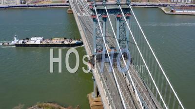 Manhattan Bridge New York During Covid-19 Pandemic - Video Drone Footage