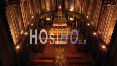 Indoor Flight In Cathedral Notre Dame De La Treille - Video Drone Footage
