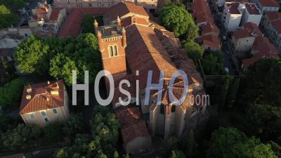 Saint Jacques Church In Perpignan - Video Drone Footage