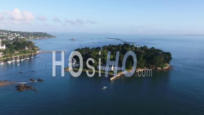 View Of Tristan Island At Douarnenez, In The Morning, By Drone, Finistere, Bretagne, France