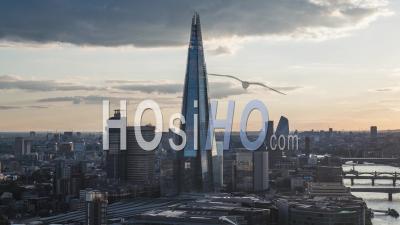 Majestic Skyline, Shard, Establishing Aerial View Of London Uk, United Kingdom - Video Drone Footage