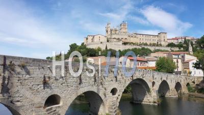 Aerial View Of Beziers - Video Drone Footage