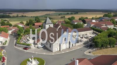 Aerial View Of Colombey-Les-Deux-Eglises - Video Drone Footage