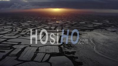 Guerande Salt Marshes In Spring, France - Video Drone Footage