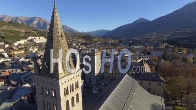 Embrun Cathedral Of Notre-Dame, Embrun, Alps, France – By Drone