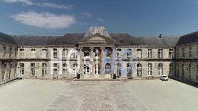 Stanislas Castle Courtyard At Commercy - Video Drone Footage