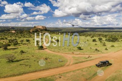Baboon Rock At Sosian Ranch, Laikipia County, Kenya - Aerial Photography