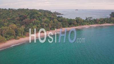 Espadilla South Tropical Beach, Manuel Antonio National Park, Costa Rica. Aerial Drone View