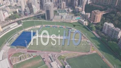 Hippodrome De Hong Kong Jockey Club à Happy Valley. Vidéo Aérienne Par Drone