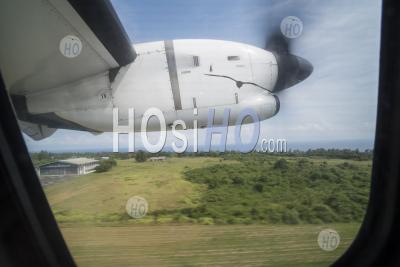 View From Window Of Prop Plane Taking Off, Pulau Weh Island, Aceh Province, Sumatra, Indonesia