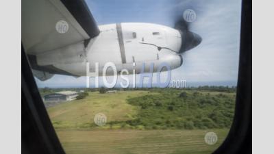 View From Window Of Prop Plane Taking Off, Pulau Weh Island, Aceh Province, Sumatra, Indonesia