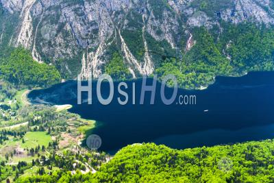 Slovenia. Lake Bohinj (bohinjsko Jezero) Seen From Vogel Ski Resort, Triglav National Park, Julian Alps, Slovenia, Europe