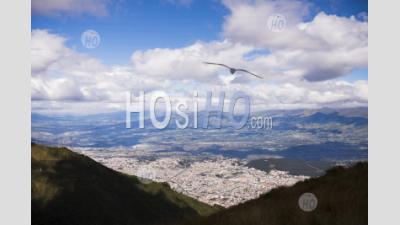 Quito Seen From Pichincha Volcano, Quito, Ecuador, South America