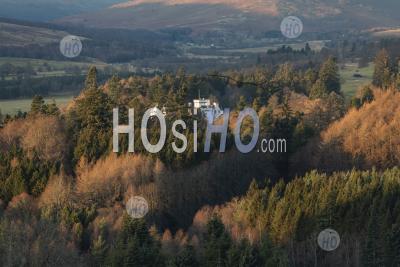 Blair Atholl Castle Surrounded In Autumn Trees, Perthshire, Highlands Of Scotland, United Kingdom, Europe