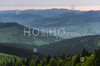 Bukovina Region (bucovina) Landscape At Sunrise, Paltinu, Romania