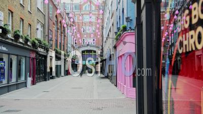Empty London Streets During Coronavirus Lockdown, Showing Quiet And Deserted Carnaby Street Roads In A Popular Tourist Area In The Global Pandemic Covid-19 Shutdown In England, Europe